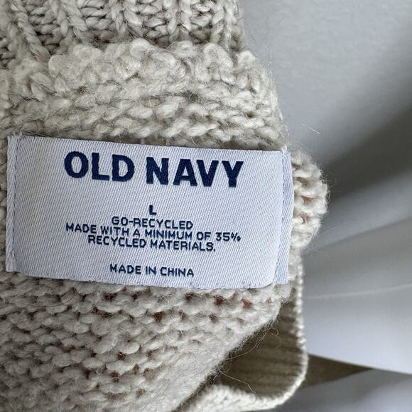 Old Navy Womens Sweater Mock Neck Dolman Sleeve Ivory Boxy Crop Neutral Size L - Picture 4 of 5